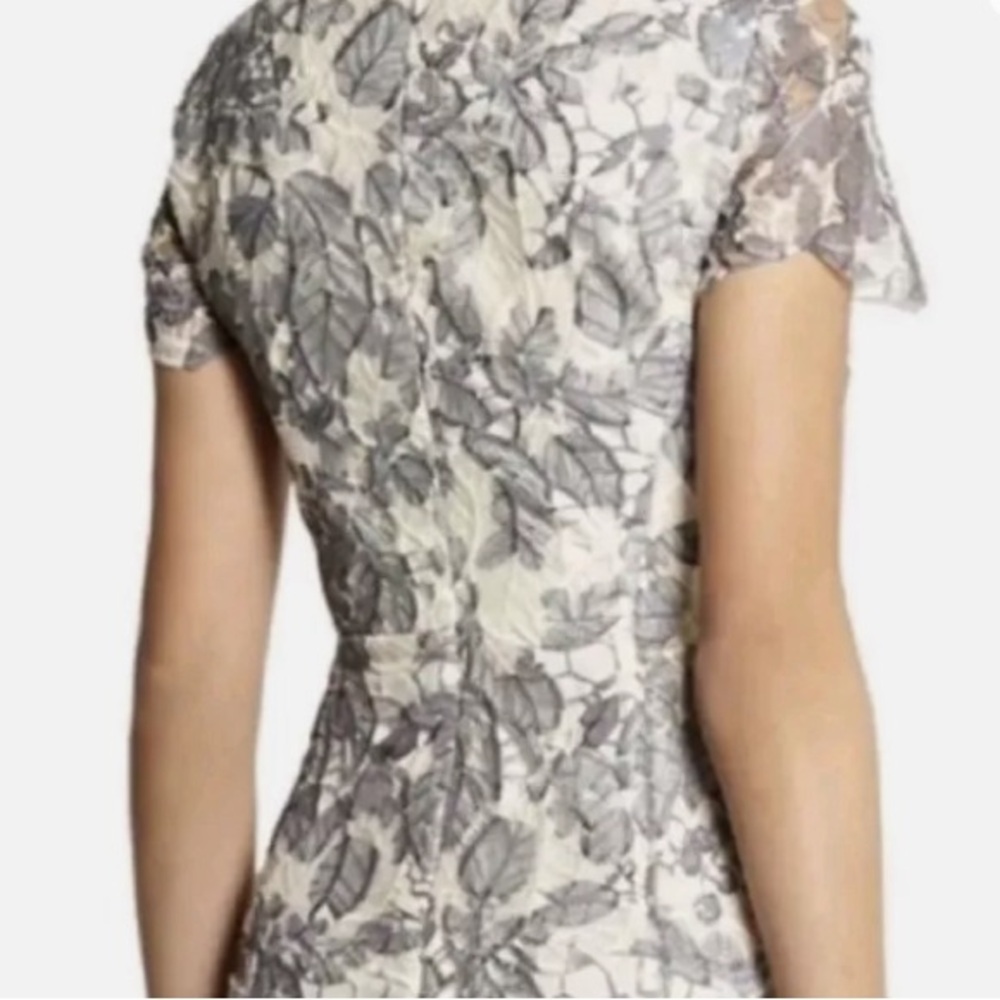 Tory Burch Lacy Summer Dress Moonrise Issy Floral Motif Boat neckline Size 10 - Picture 4 of 15